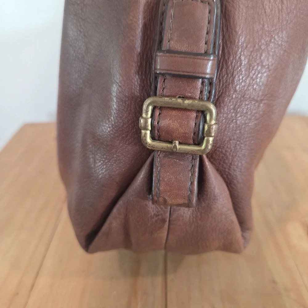 Coach Madison Phoebe Leather Hobo Shoulder Bag Brown Brass Hardware Style 19890